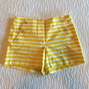 Striped shorts with button detail
